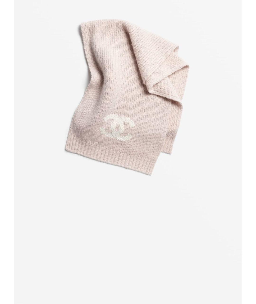 CHANEL Розовый кашемировый шарф, фото 4