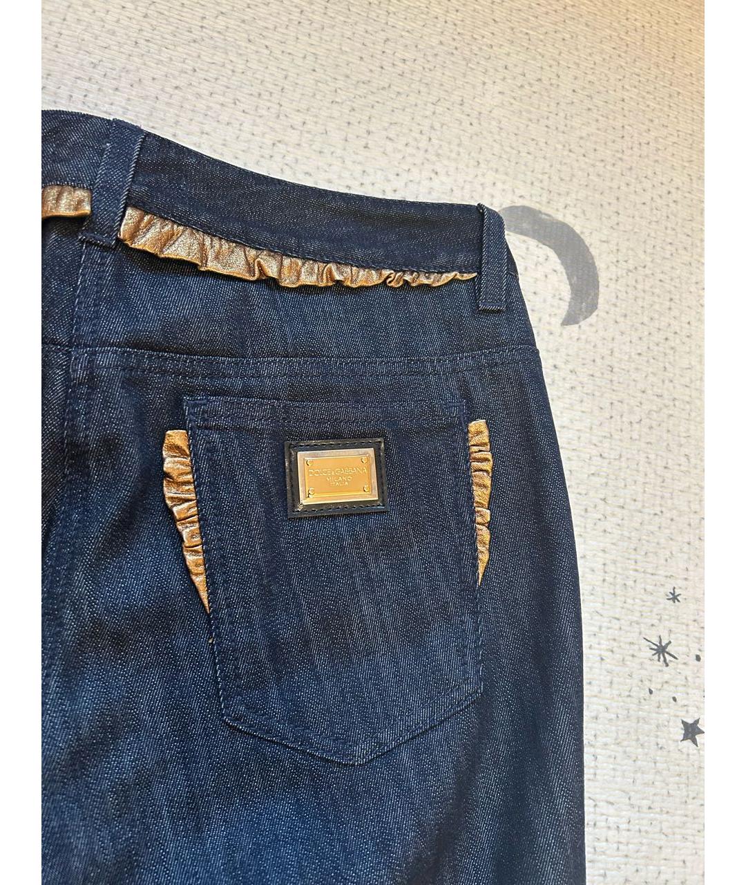 DOLCE&GABBANA Темно-синие хлопко-эластановые джинсы слим, фото 6