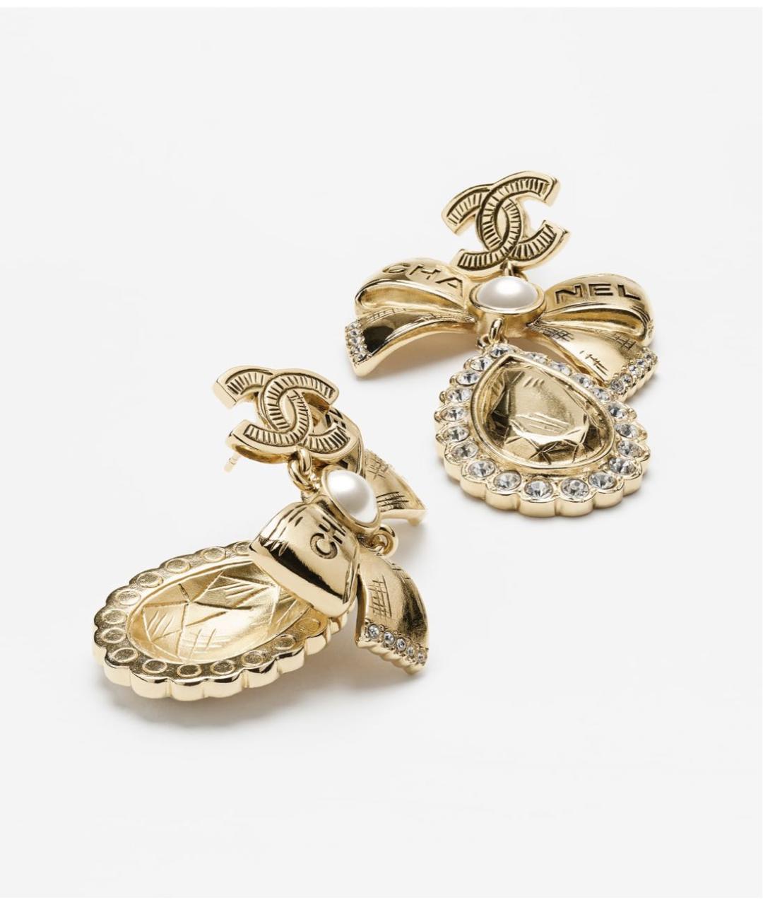 CHANEL Золотые металлические серьги, фото 3