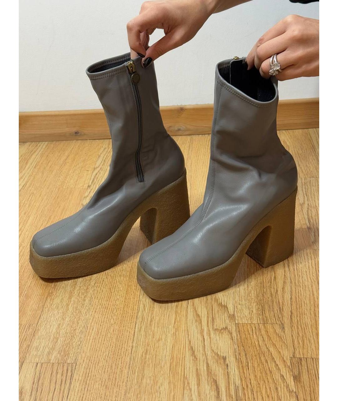 STELLA MCCARTNEY Антрацитовые ботильоны, фото 7