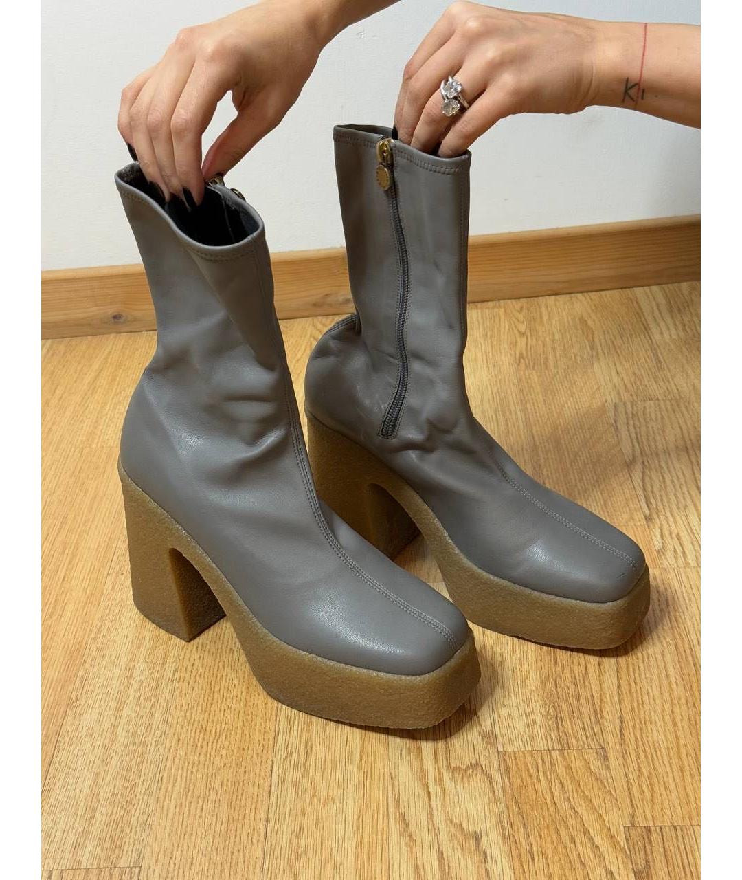 STELLA MCCARTNEY Антрацитовые ботильоны, фото 2