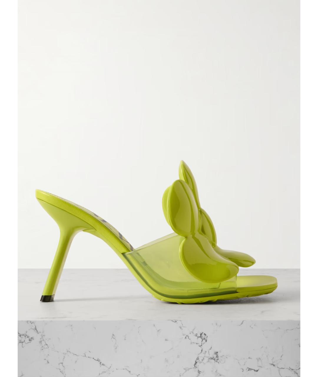 LOEWE Зеленые кожаные мюли, фото 5