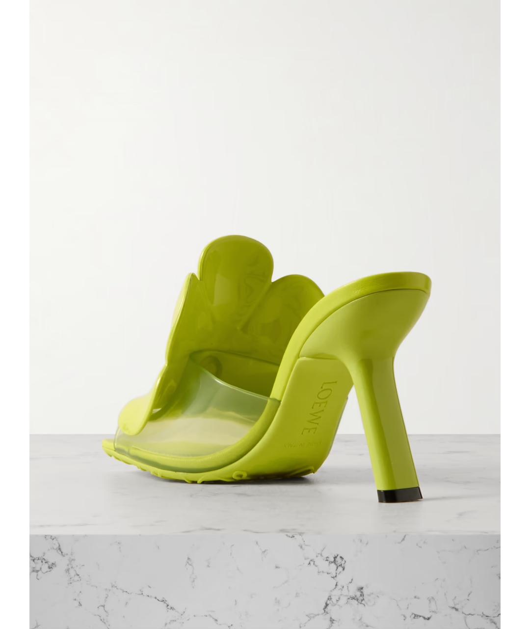LOEWE Зеленые кожаные мюли, фото 3