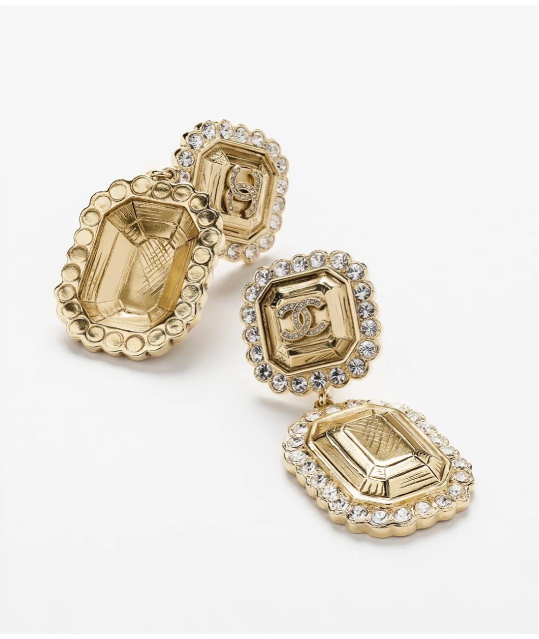 CHANEL Золотые металлические серьги, фото 3