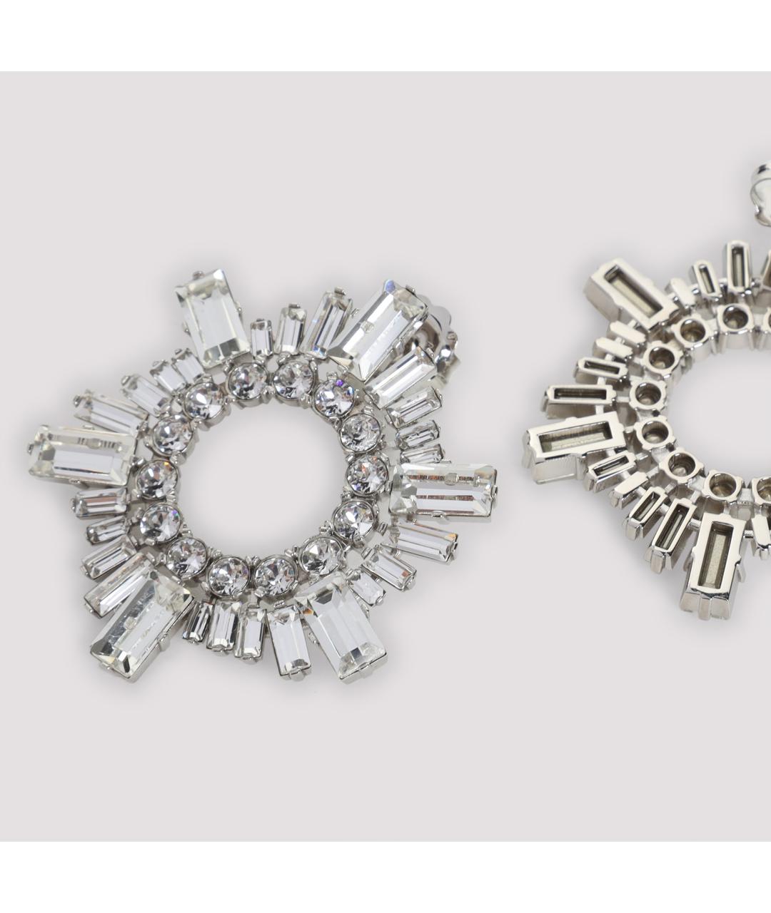 Amina Muaddi Серебряные металлические серьги, фото 2