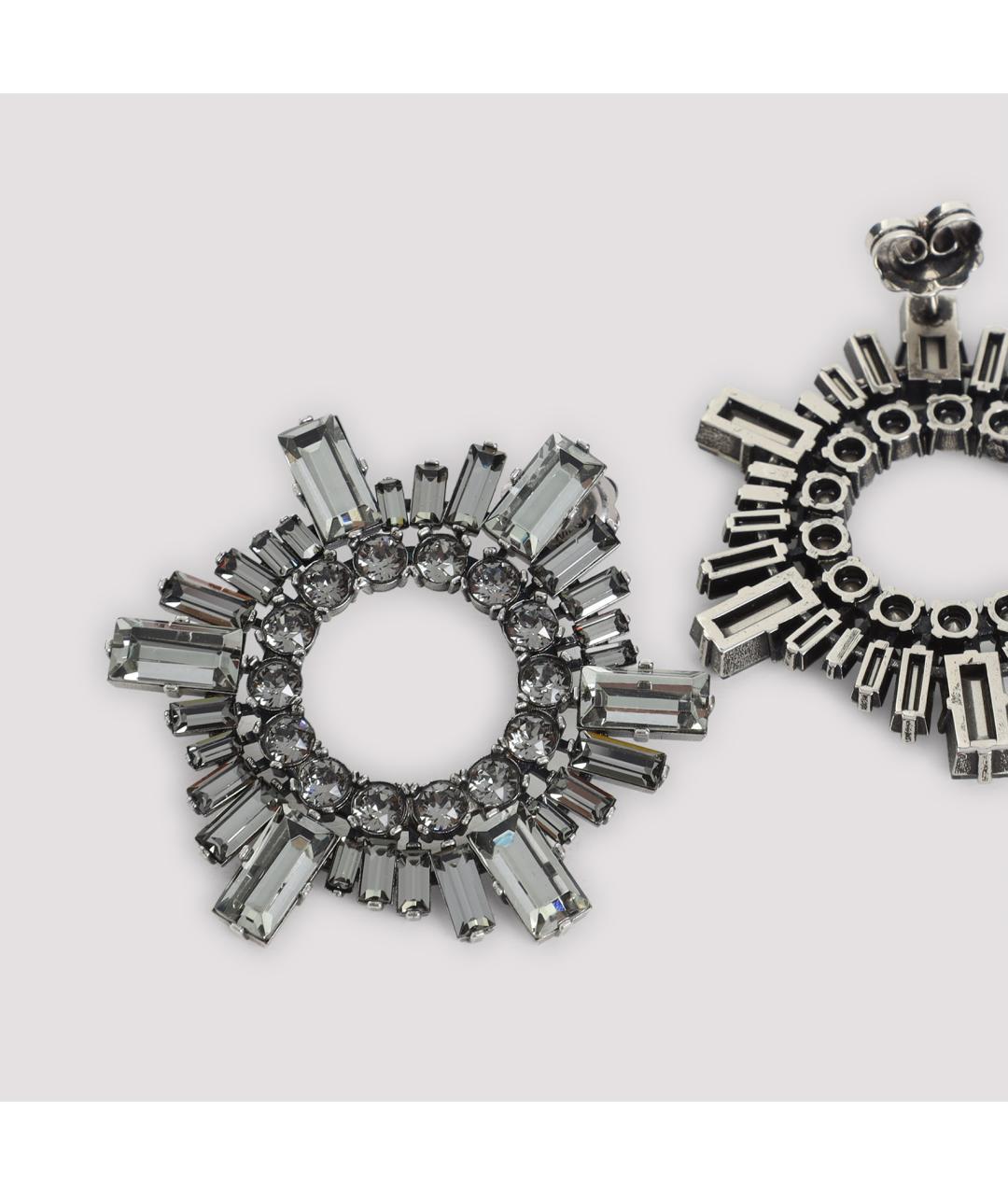 Amina Muaddi Серебряные металлические серьги, фото 3