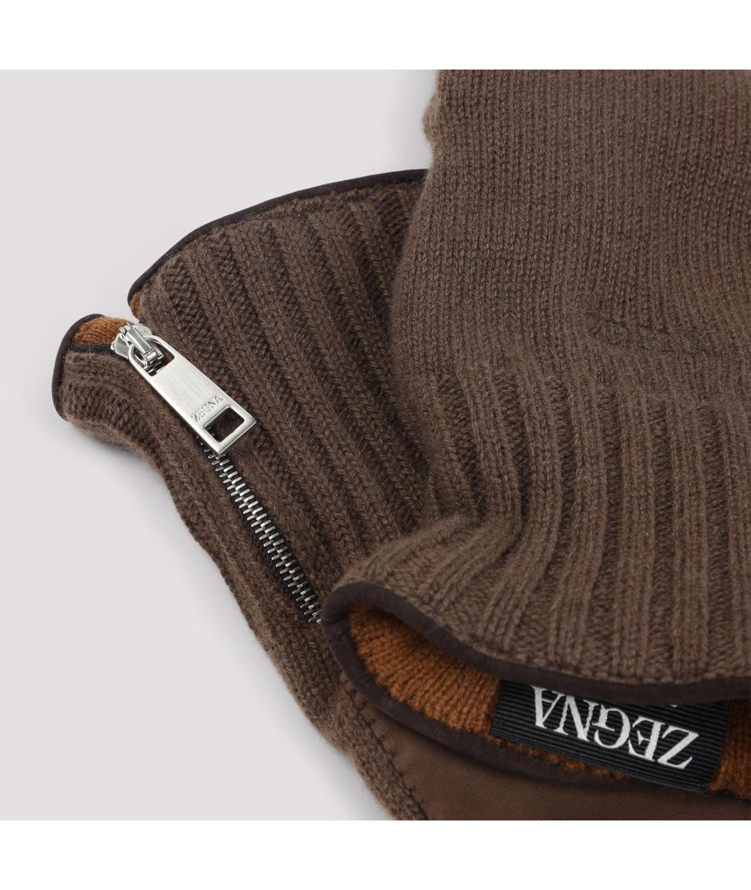 ZEGNA Коричневые кашемировые перчатки, фото 3
