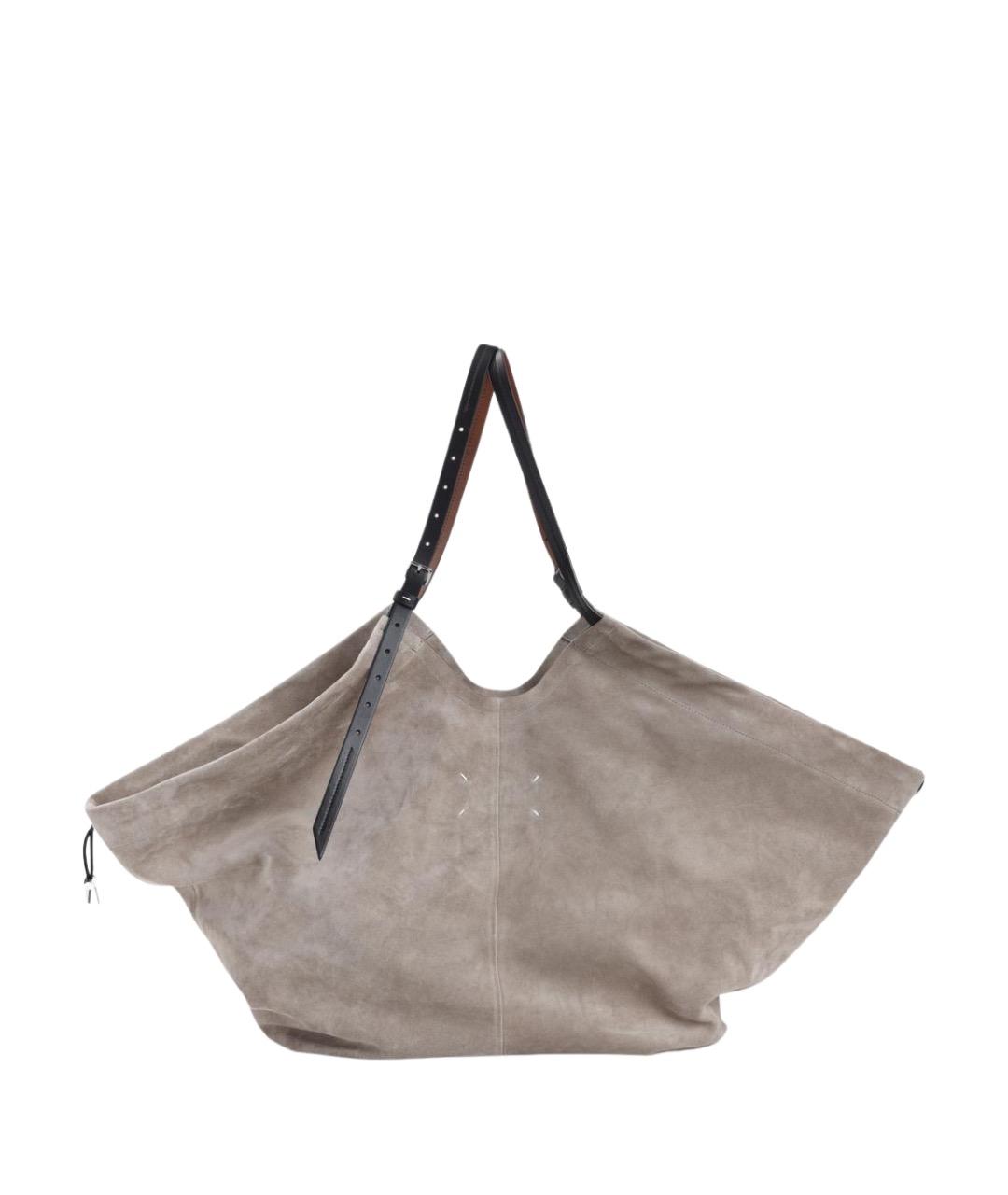 MAISON MARGIELA Бежевая кожаная сумка тоут, фото 2