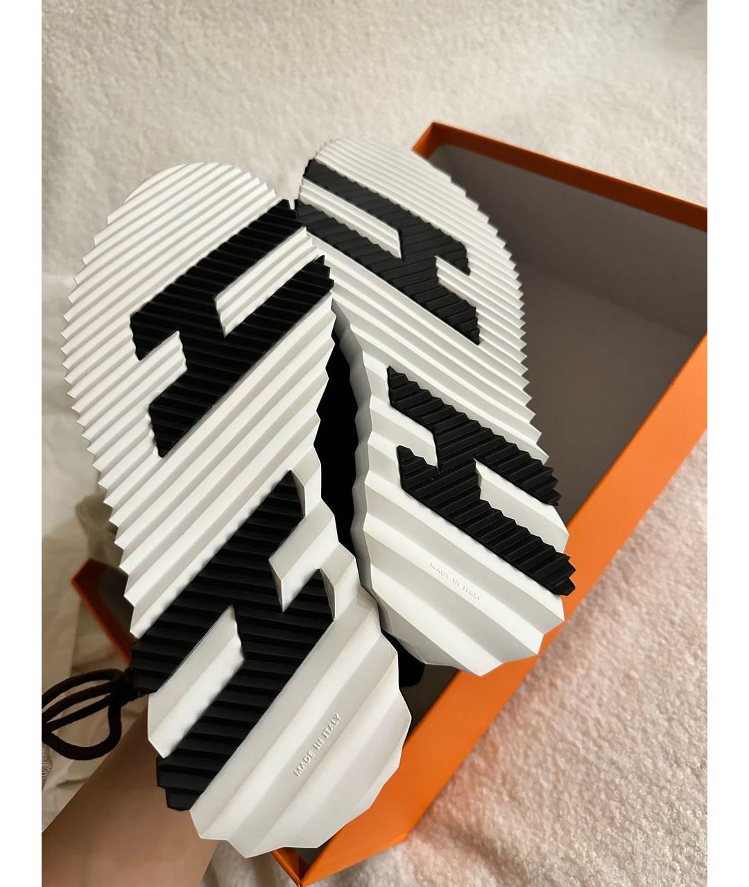 HERMES Черные кожаные кроссовки, фото 3