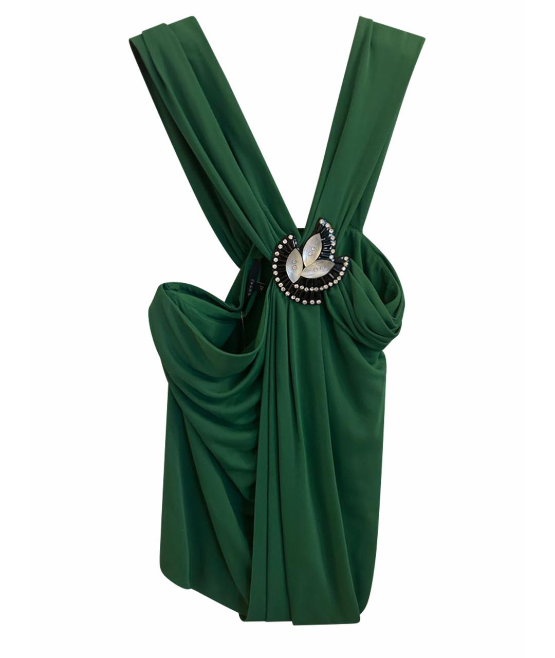 GUCCI Зеленая вискозная блузы, фото 1