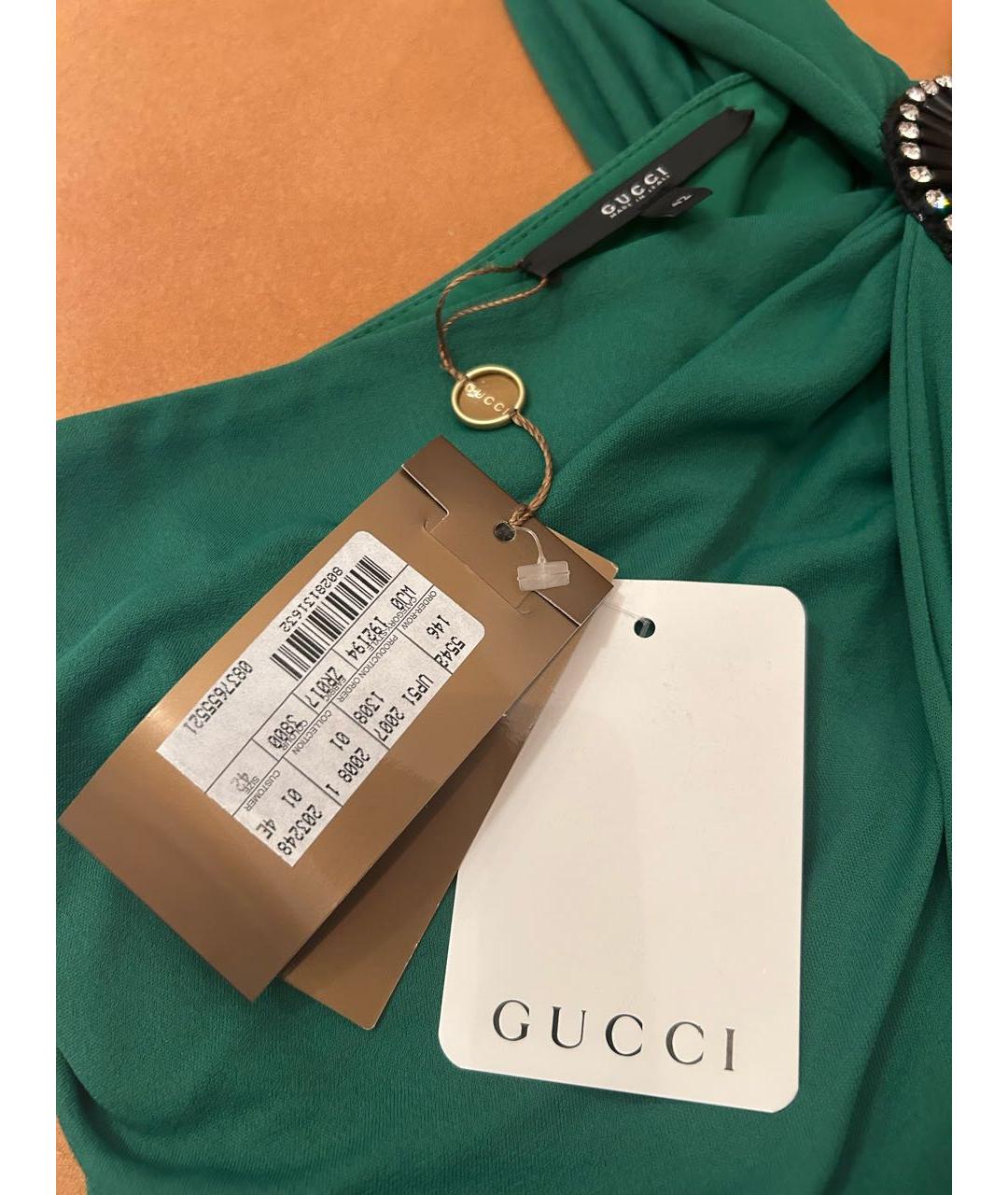 GUCCI Зеленая вискозная блузы, фото 6