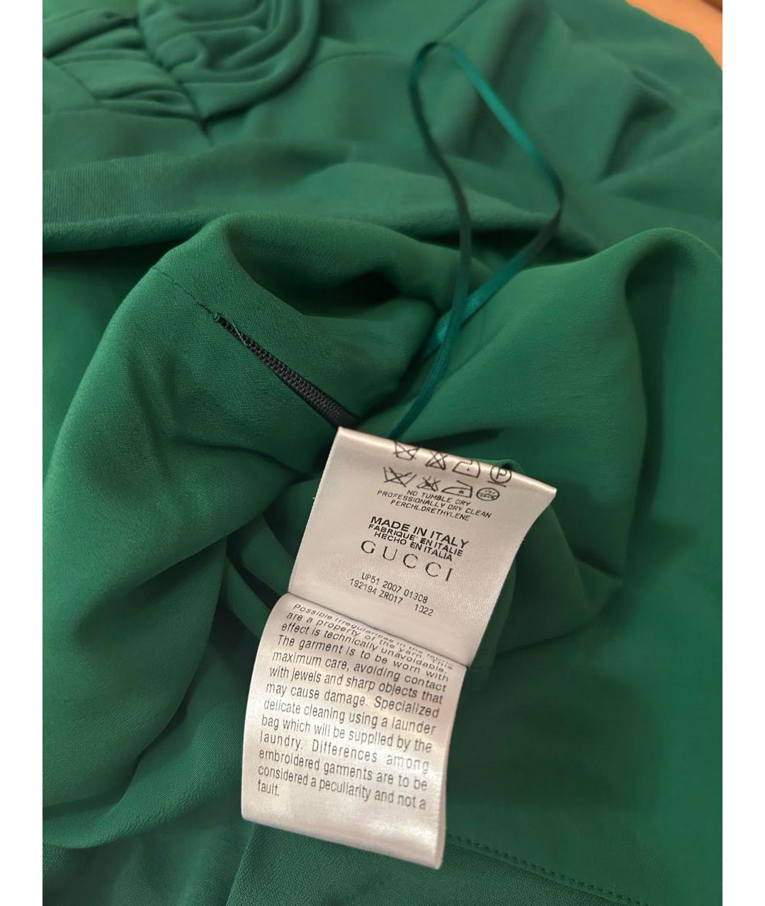 GUCCI Зеленая вискозная блузы, фото 7