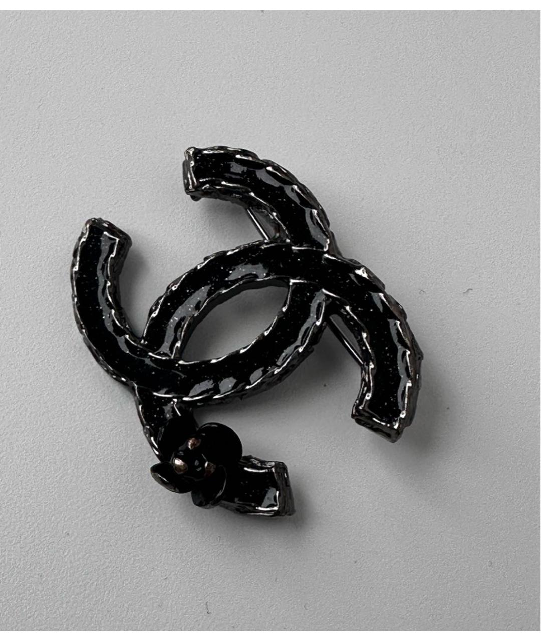 CHANEL Черная латунная булавка / брошь, фото 8