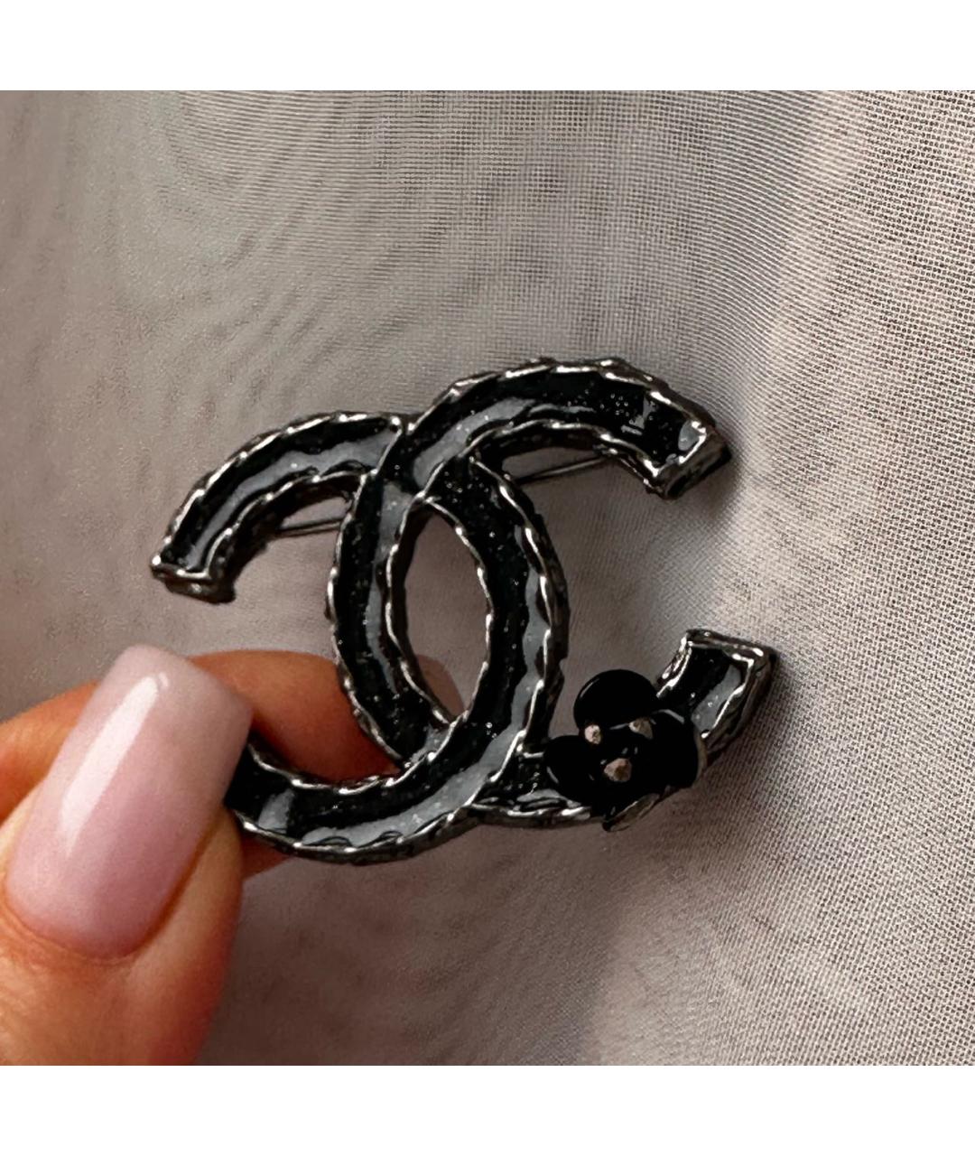 CHANEL Черная латунная булавка / брошь, фото 4
