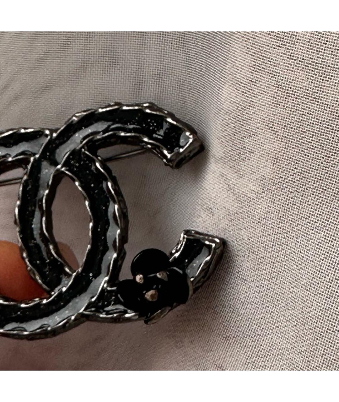 CHANEL Черная латунная булавка / брошь, фото 7