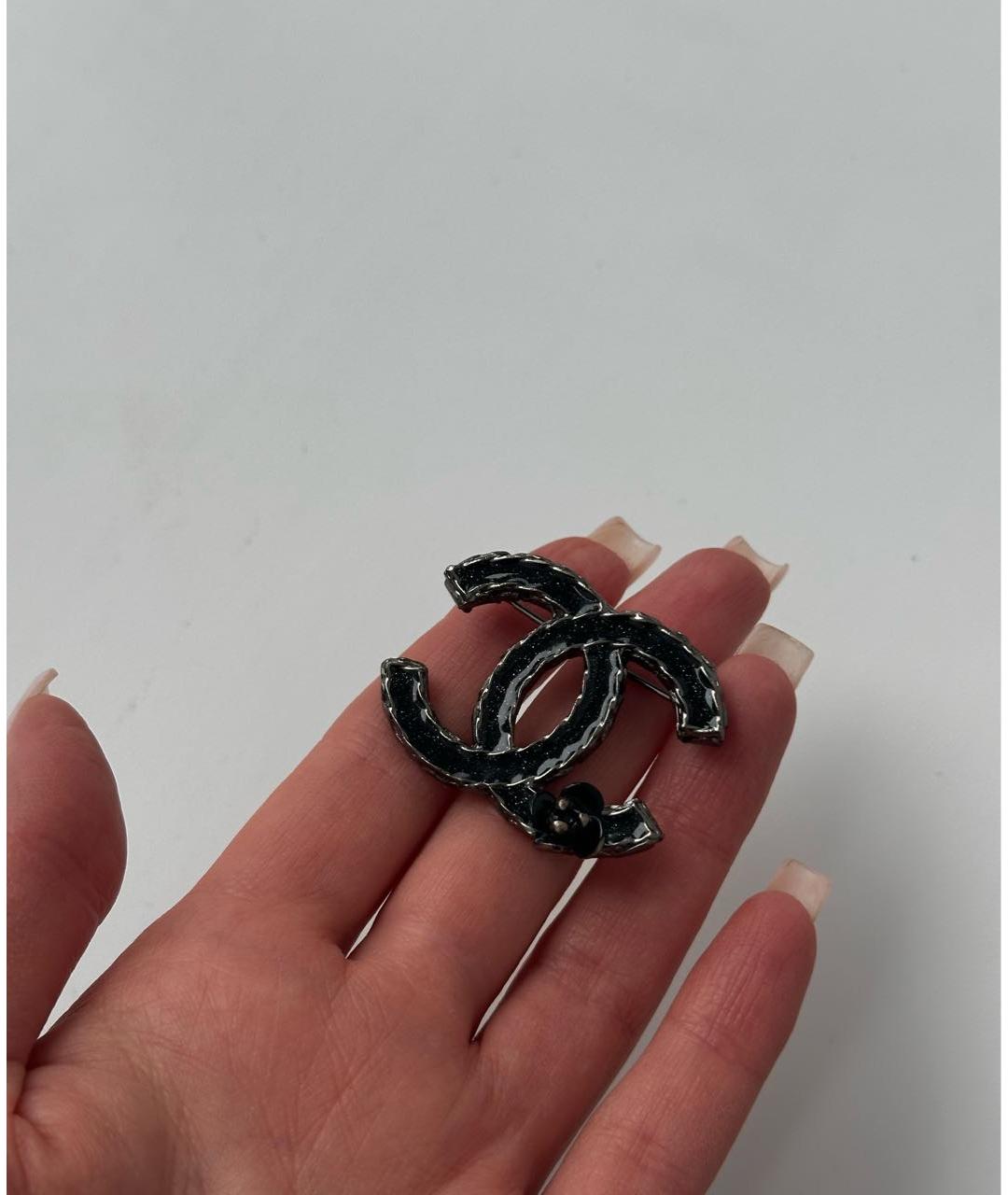 CHANEL Черная латунная булавка / брошь, фото 5
