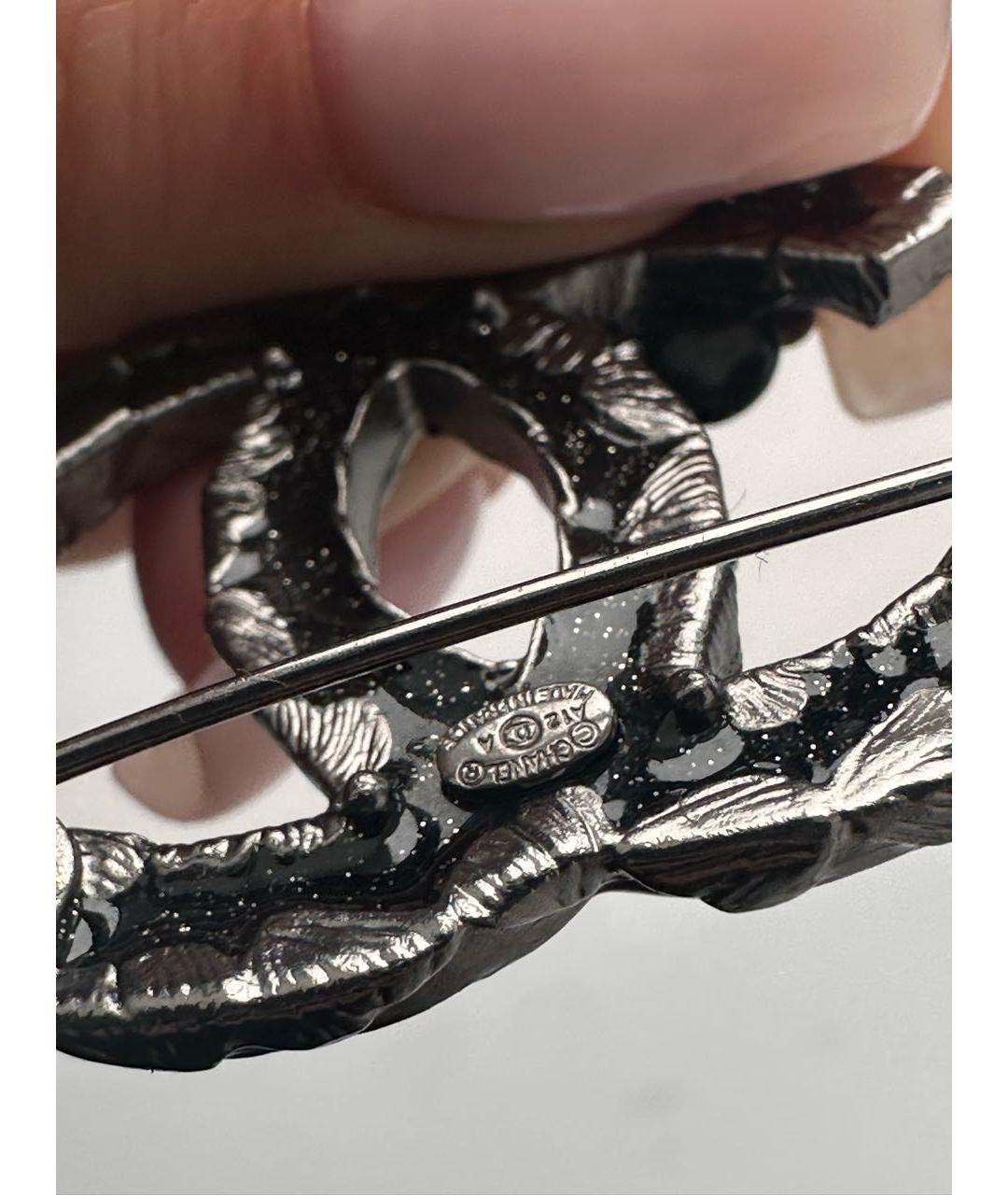 CHANEL Черная латунная булавка / брошь, фото 6