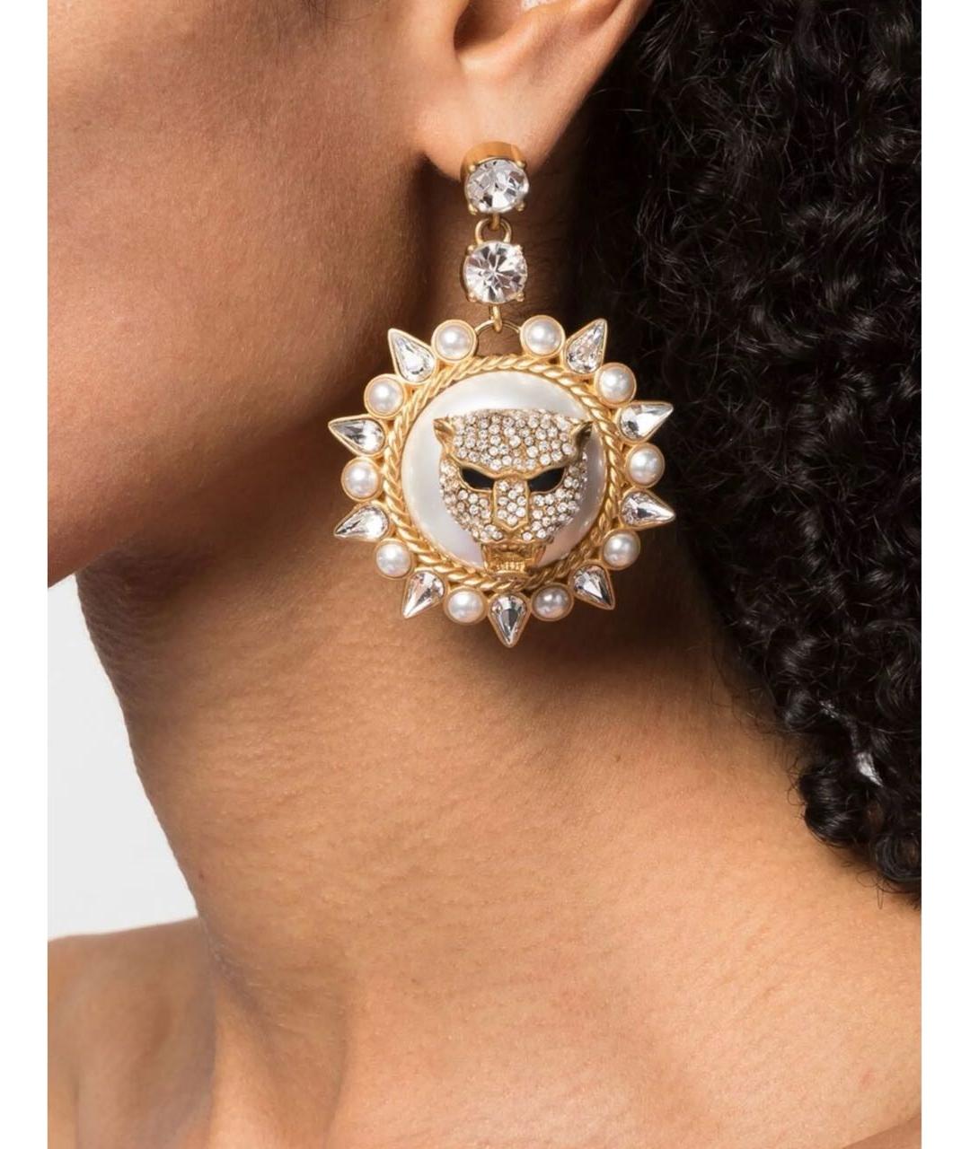 ROBERTO CAVALLI Золотые латунные серьги, фото 4