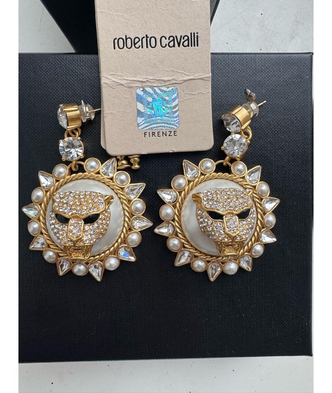 ROBERTO CAVALLI Золотые латунные серьги, фото 2