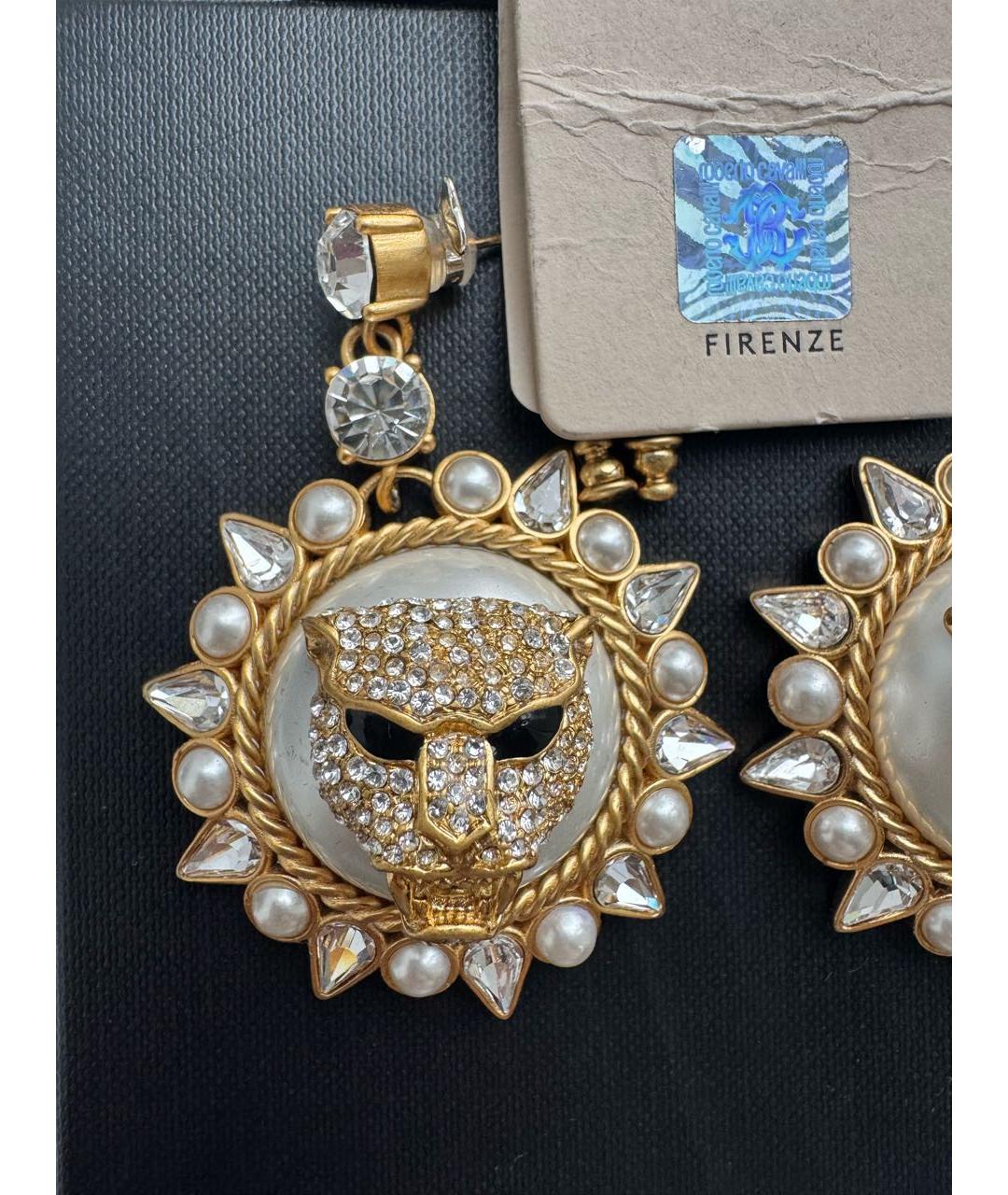 ROBERTO CAVALLI Золотые латунные серьги, фото 3