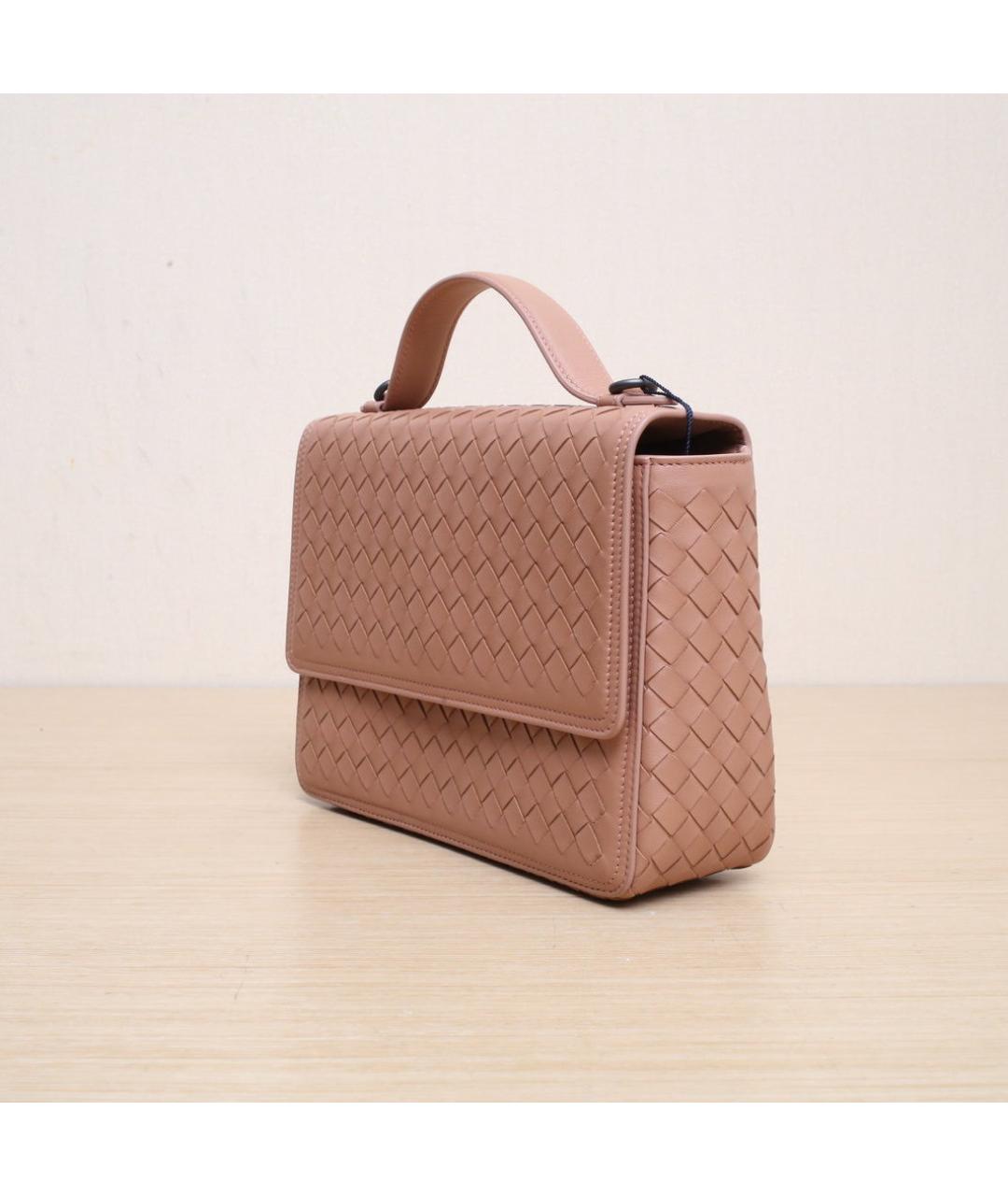 BOTTEGA VENETA Бежевая кожаная сумка через плечо, фото 2