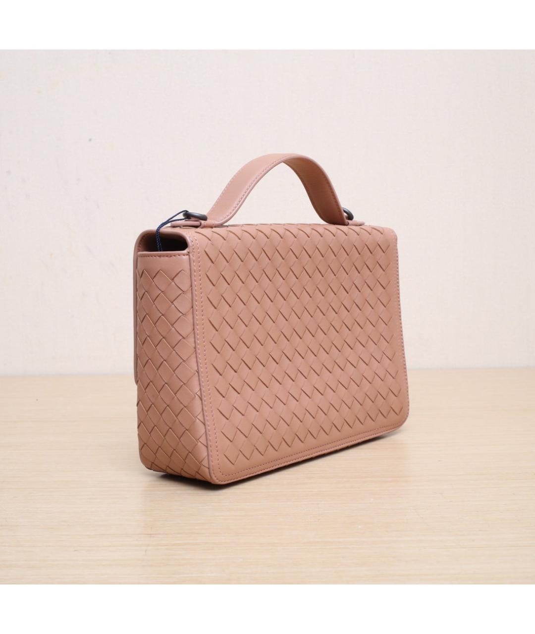 BOTTEGA VENETA Бежевая кожаная сумка через плечо, фото 4