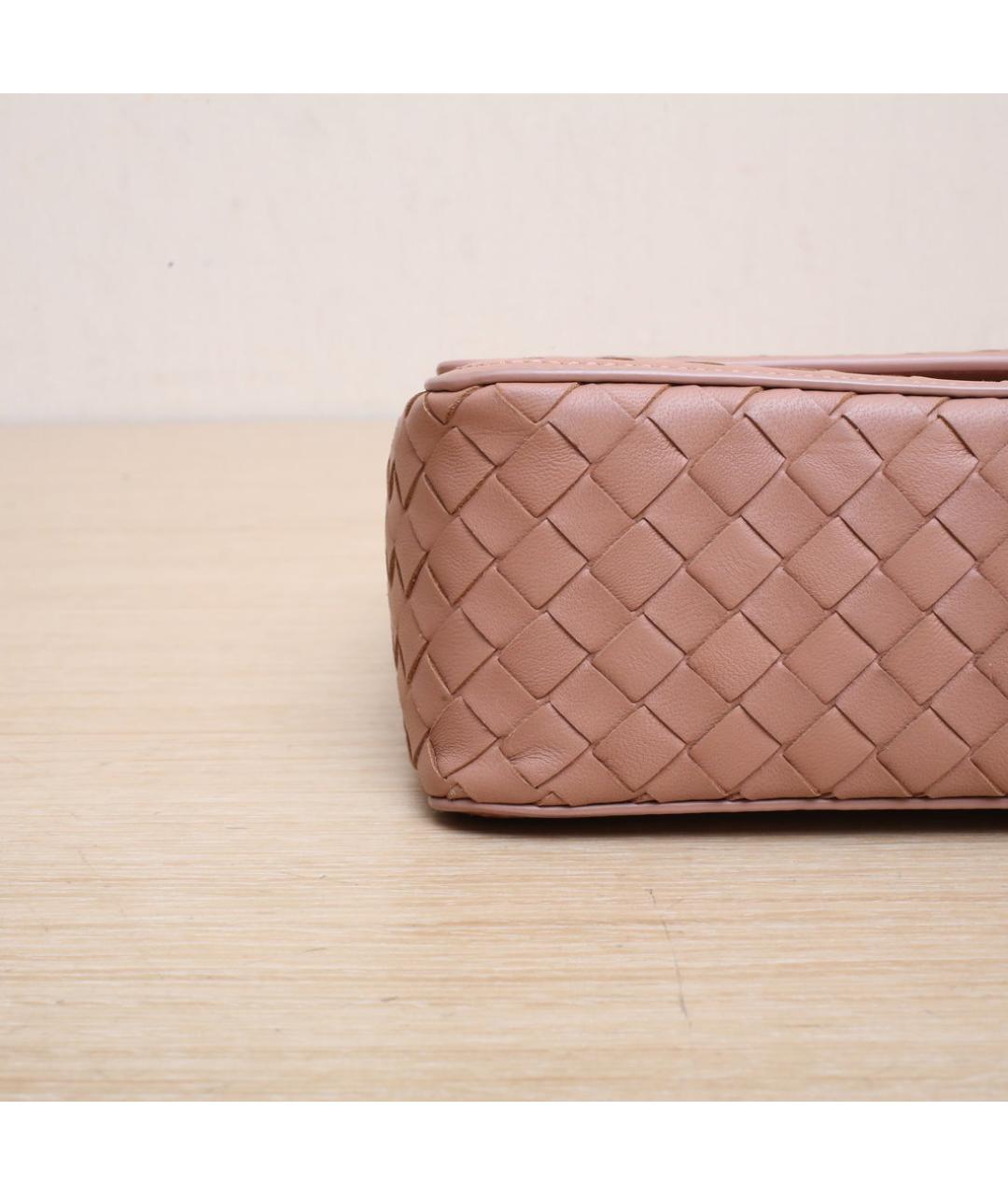 BOTTEGA VENETA Бежевая кожаная сумка через плечо, фото 7