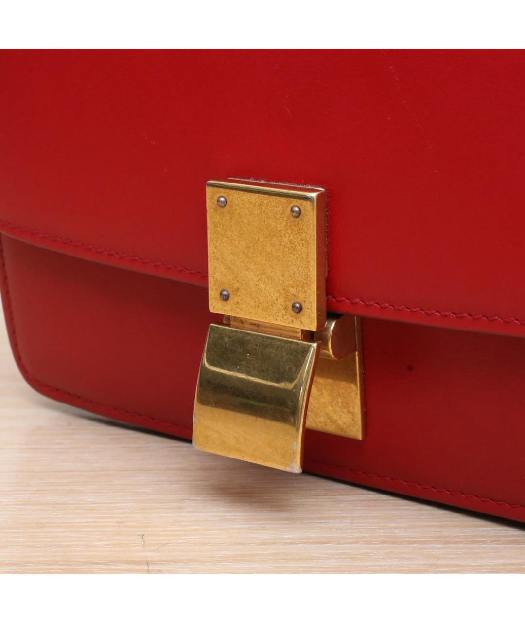 CELINE Красная кожаная сумка через плечо, фото 7