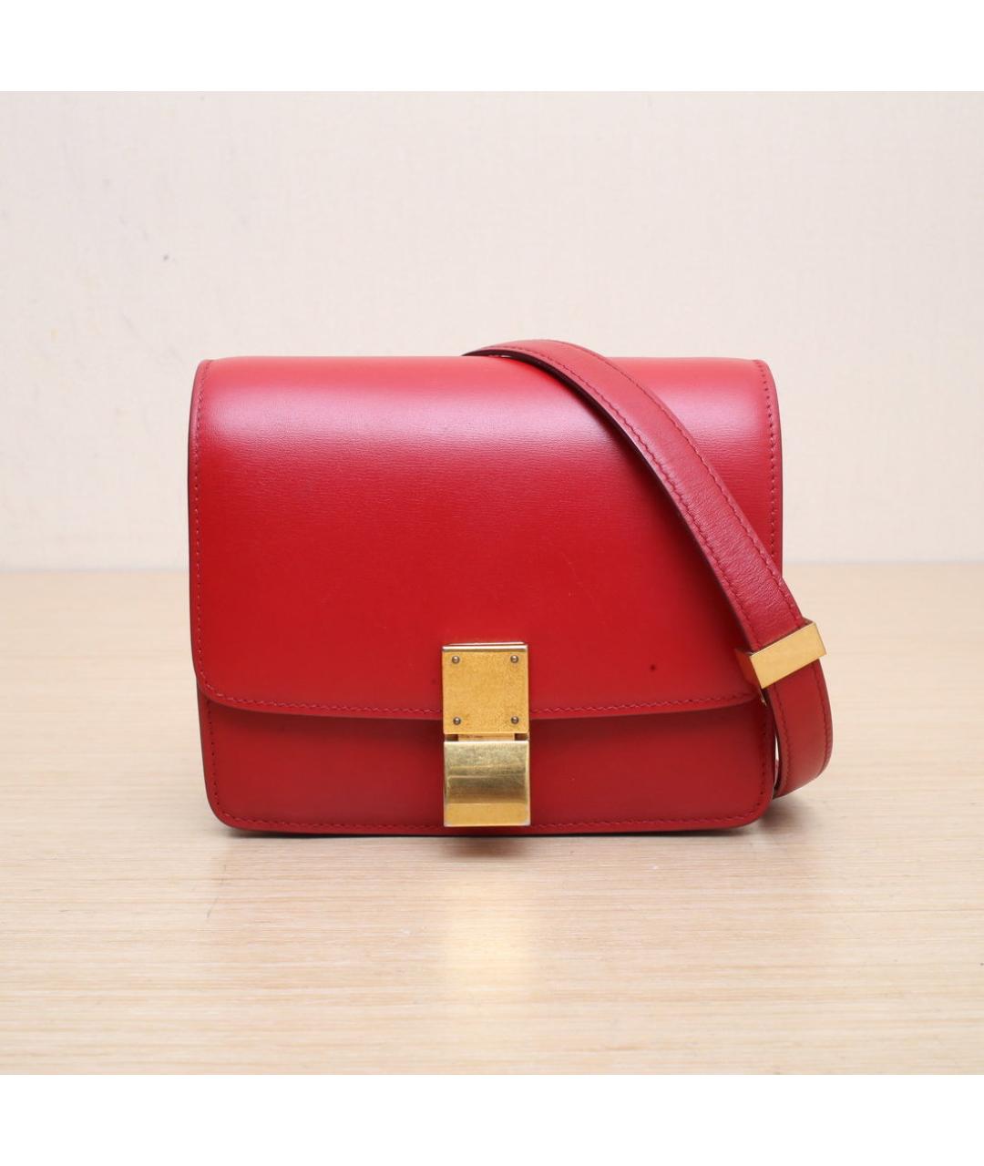 CELINE Красная кожаная сумка через плечо, фото 3