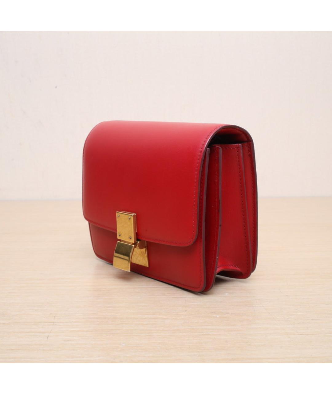 CELINE Красная кожаная сумка через плечо, фото 4