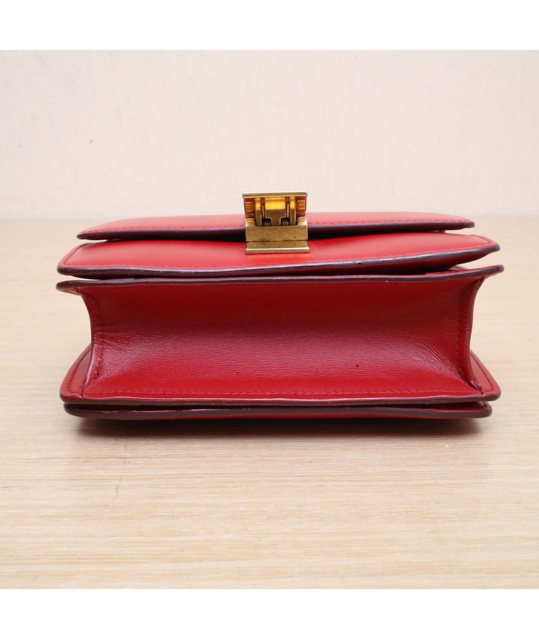 CELINE Красная кожаная сумка через плечо, фото 8