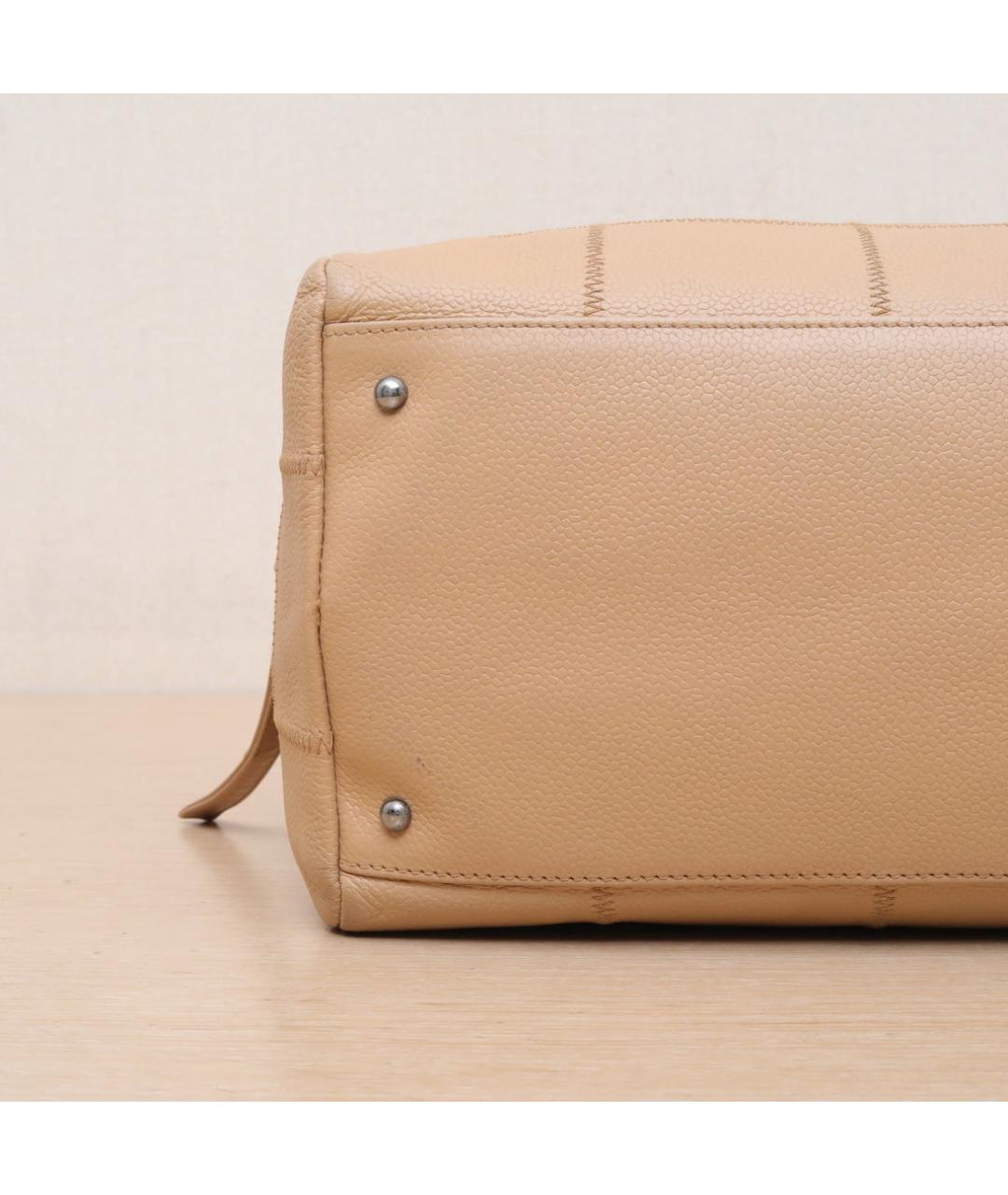 CHANEL Бежевая кожаная сумка через плечо, фото 8