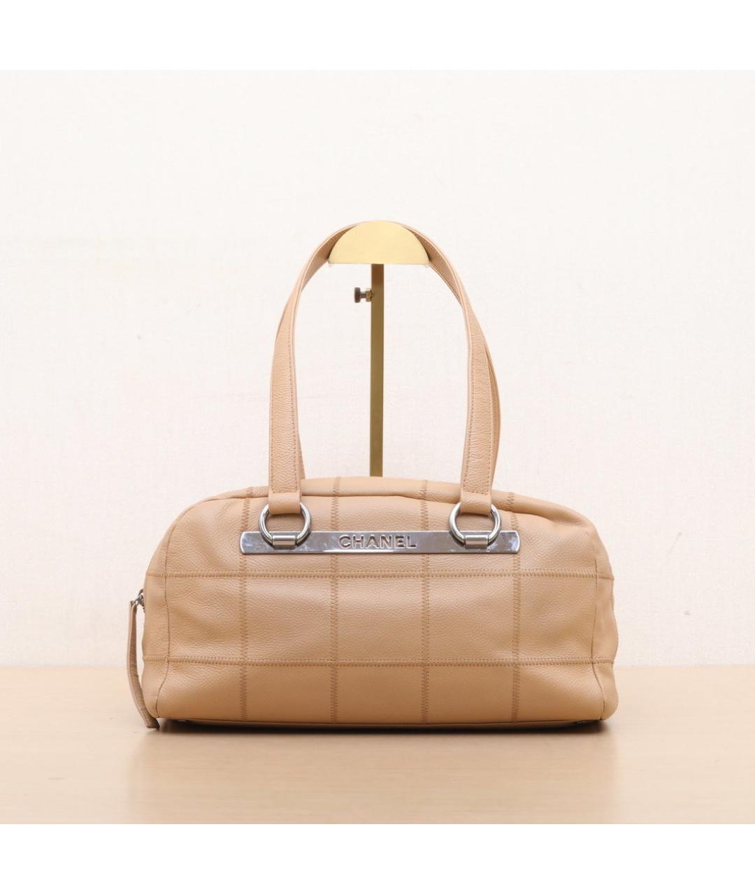 CHANEL Бежевая кожаная сумка через плечо, фото 3