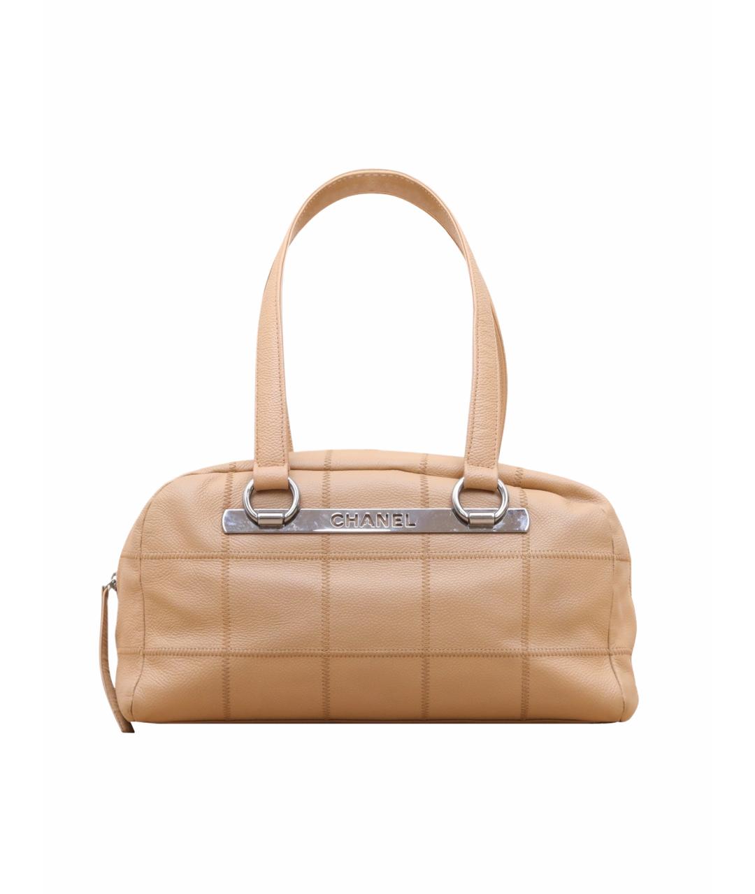 CHANEL Бежевая кожаная сумка через плечо, фото 1