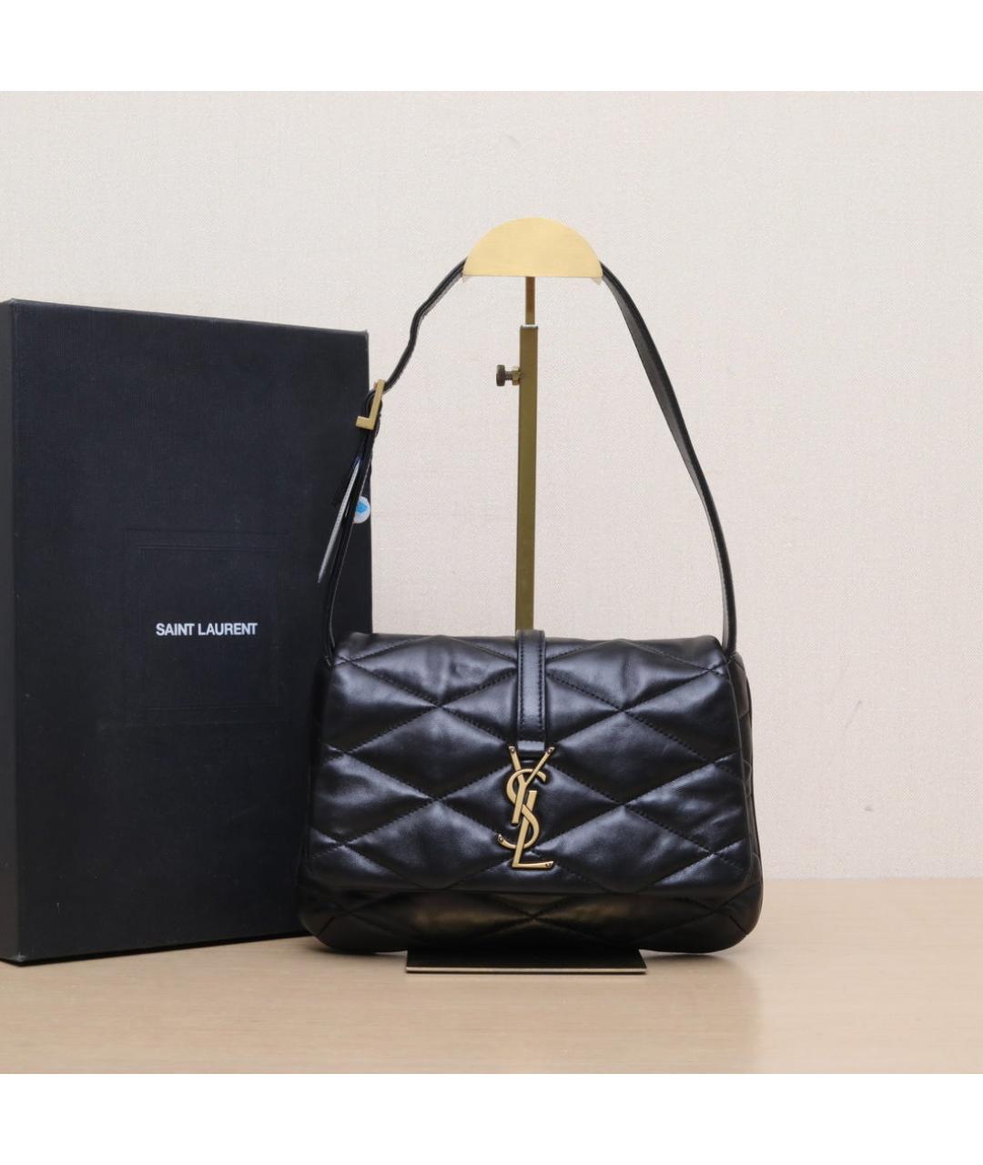 SAINT LAURENT Черная кожаная сумка через плечо, фото 2