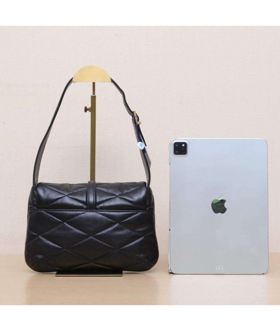 SAINT LAURENT Черная кожаная сумка через плечо, фото 7