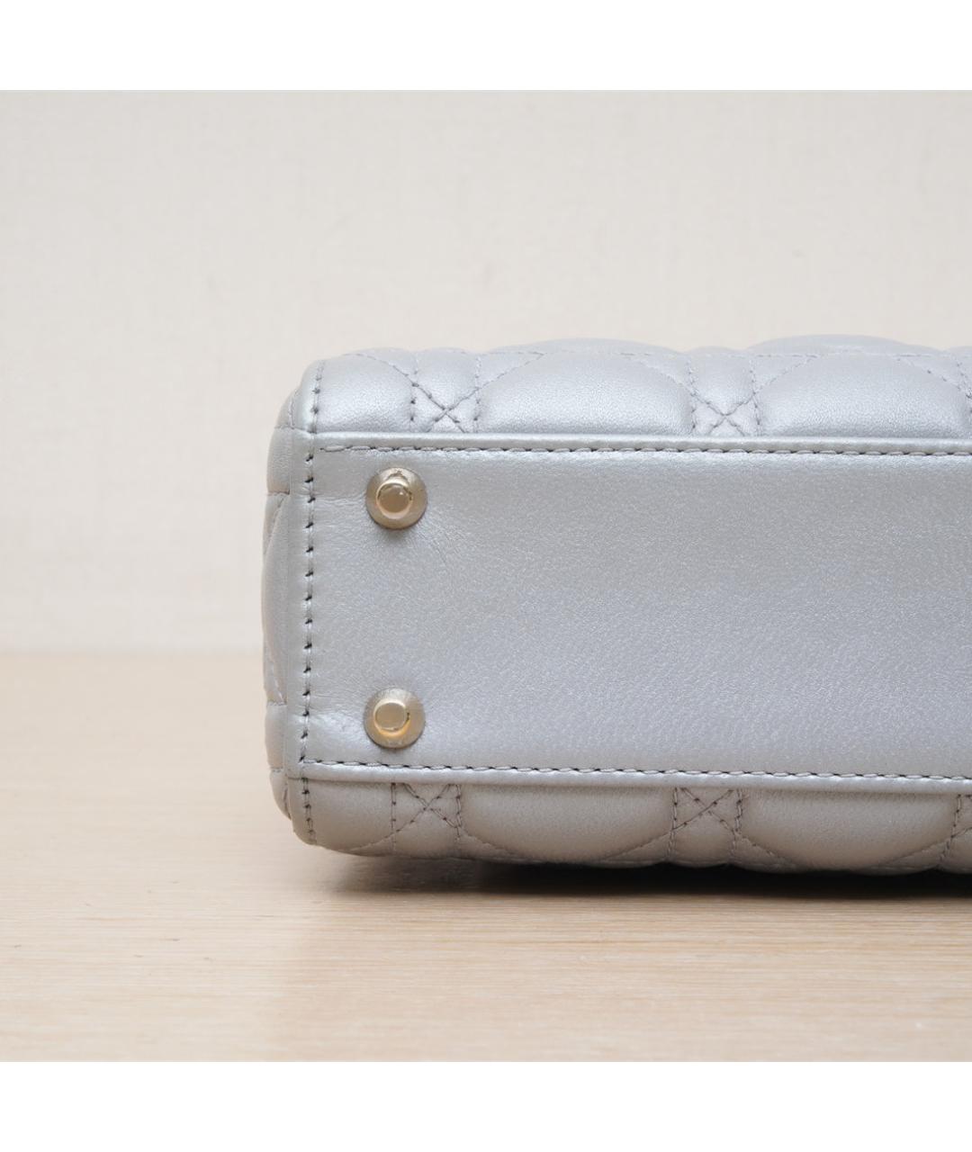 CHRISTIAN DIOR Серая кожаная сумка через плечо, фото 9
