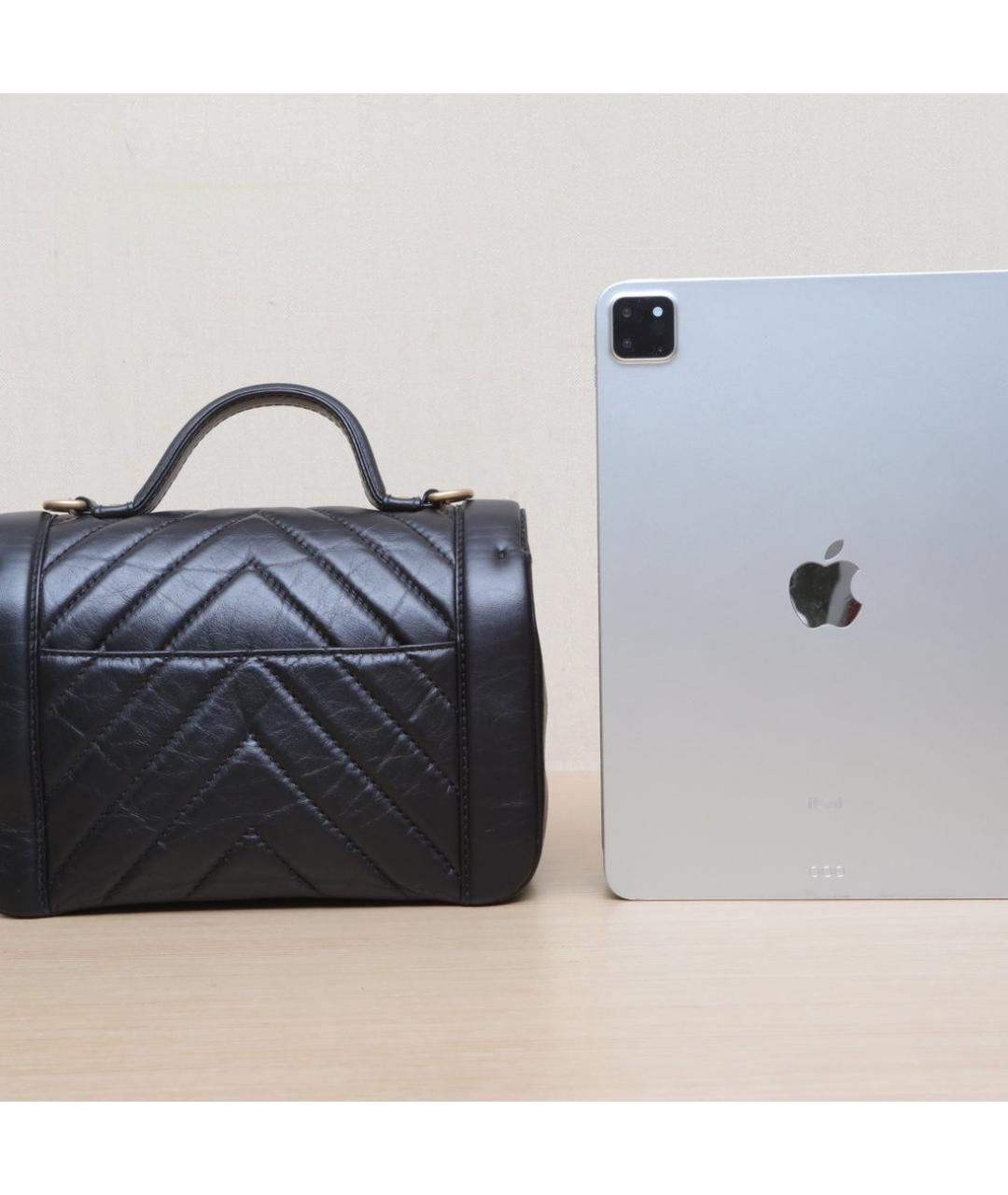 CHANEL Черная кожаная сумка через плечо, фото 6