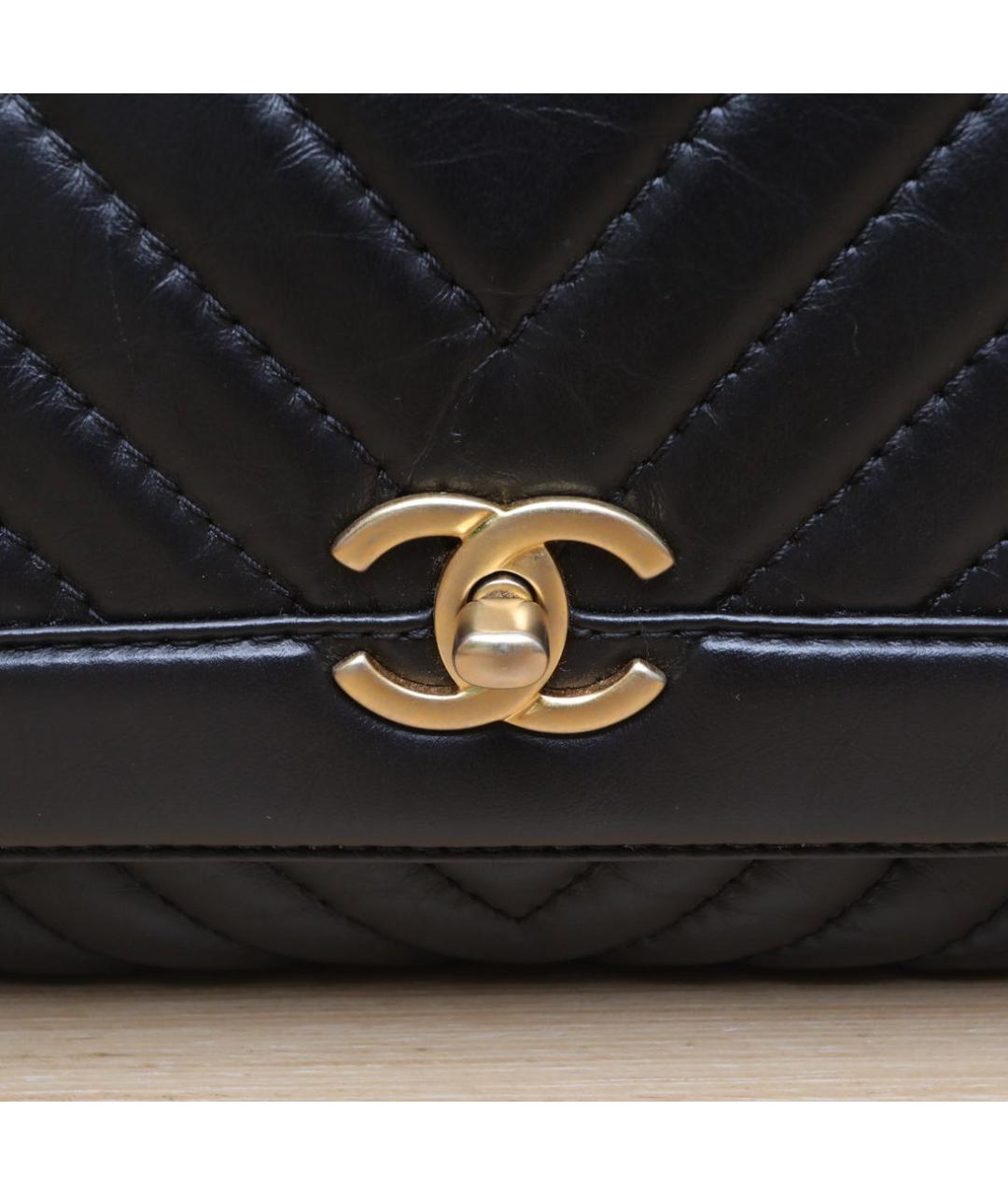 CHANEL Черная кожаная сумка через плечо, фото 7