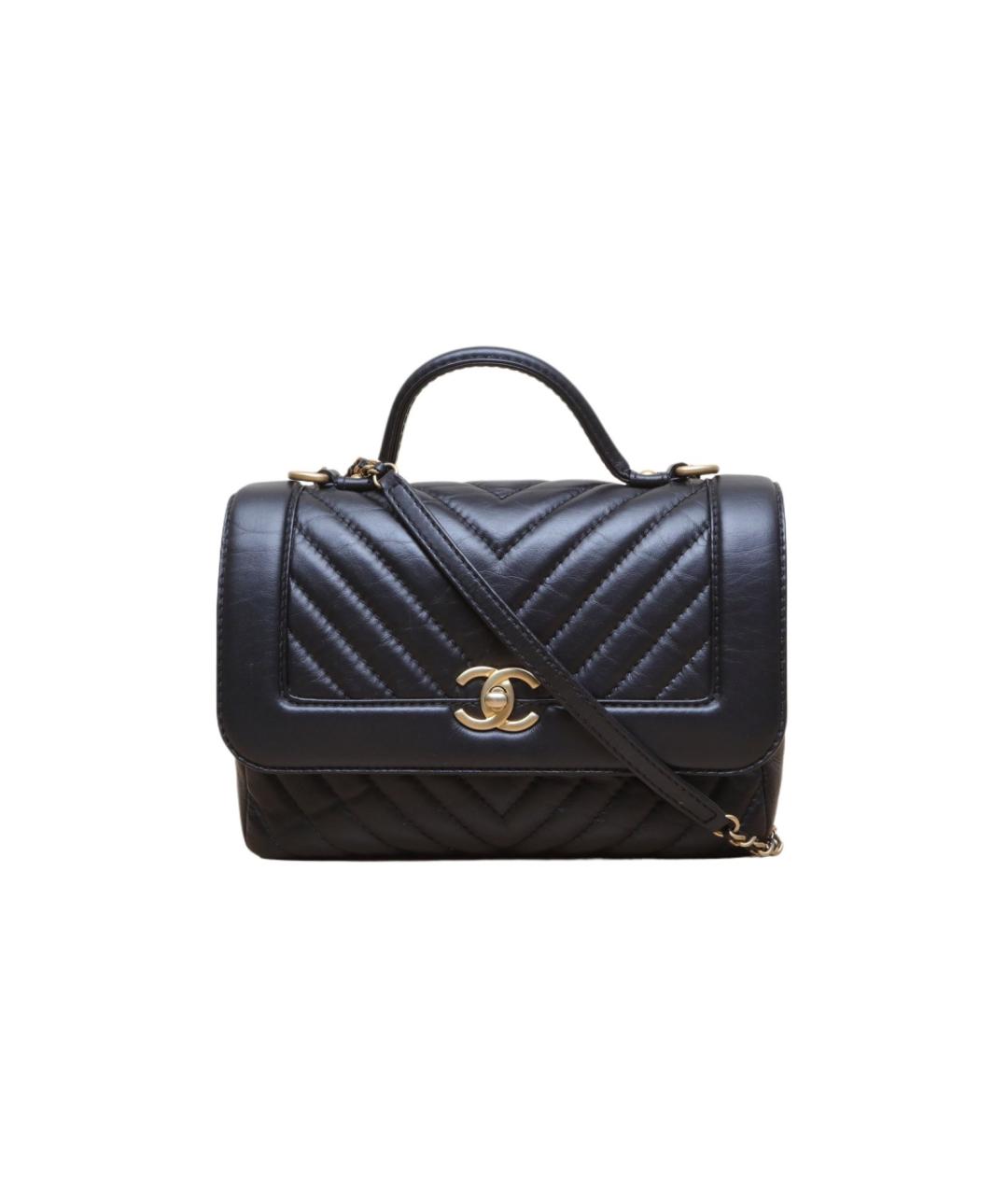 CHANEL Черная кожаная сумка через плечо, фото 1