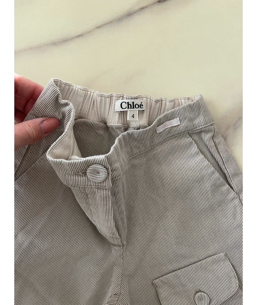 CHLOE KIDS Бежевые хлопковые брюки и шорты, фото 4