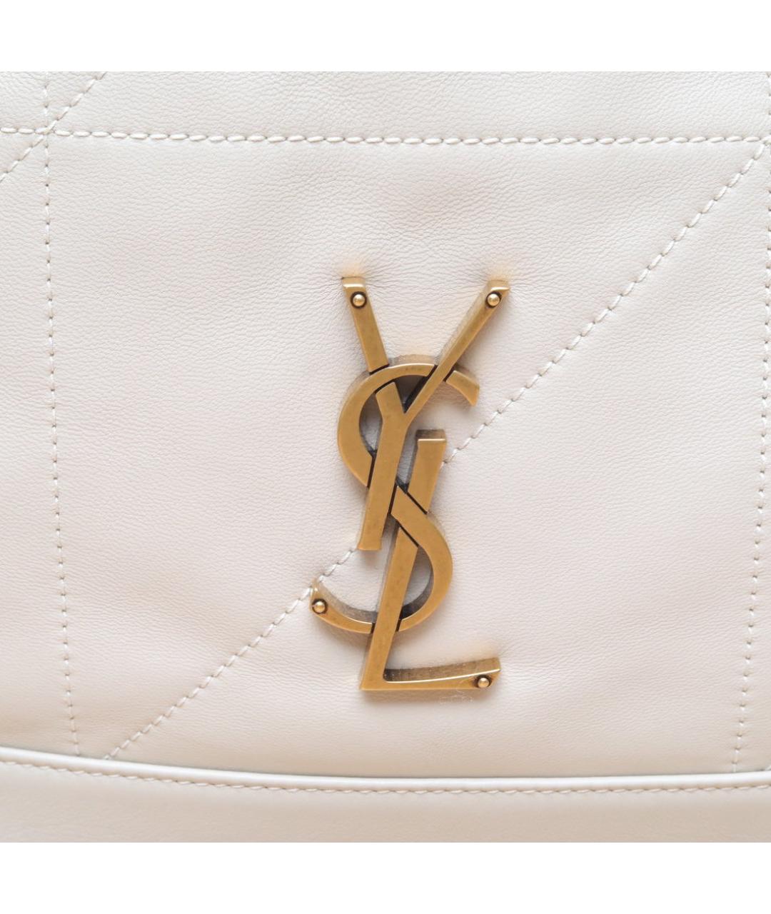 SAINT LAURENT Белая кожаная сумка через плечо, фото 8