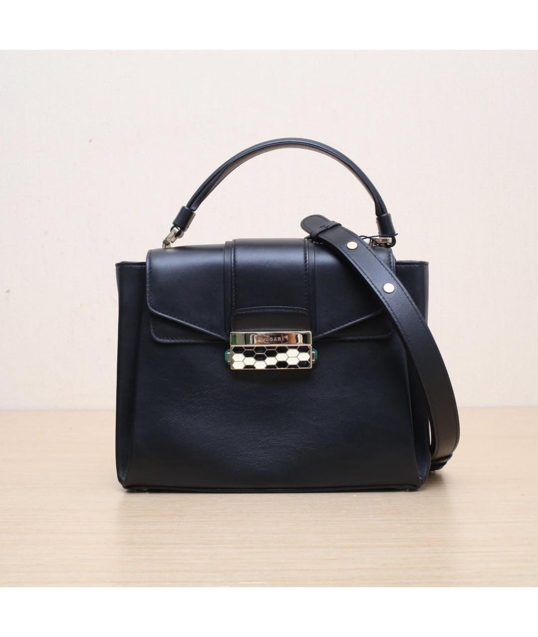 BVLGARI Черная кожаная сумка через плечо, фото 2