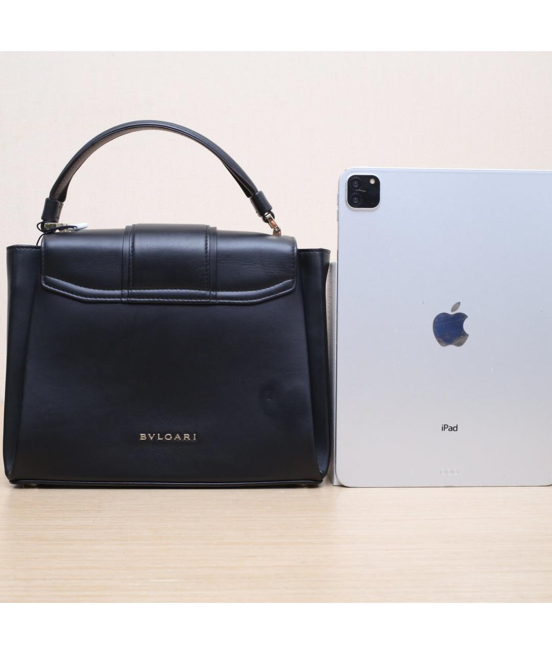 BVLGARI Черная кожаная сумка через плечо, фото 7