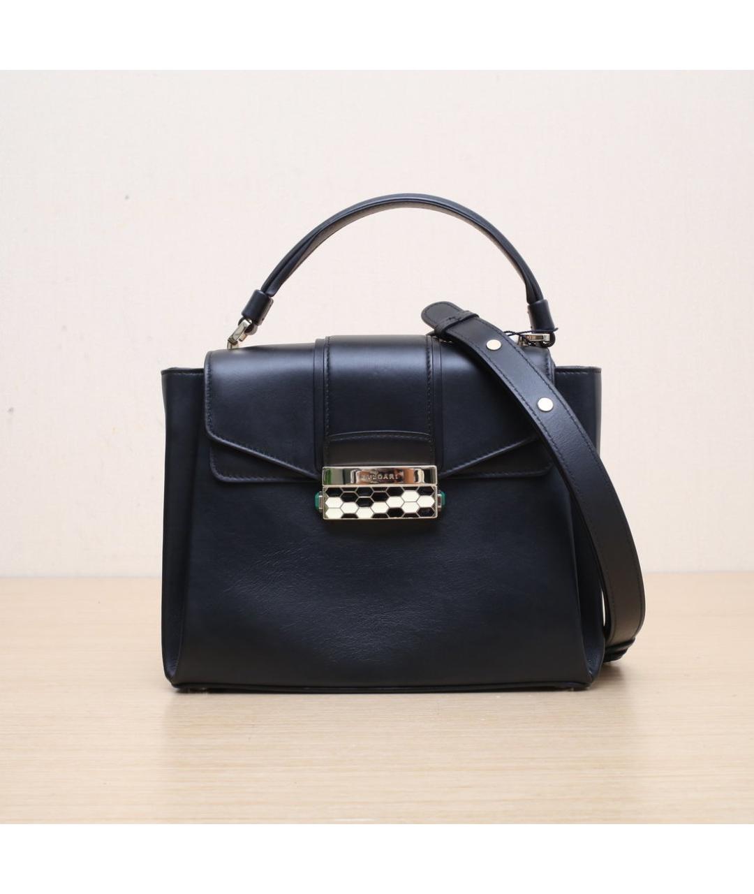 BVLGARI Черная кожаная сумка через плечо, фото 3