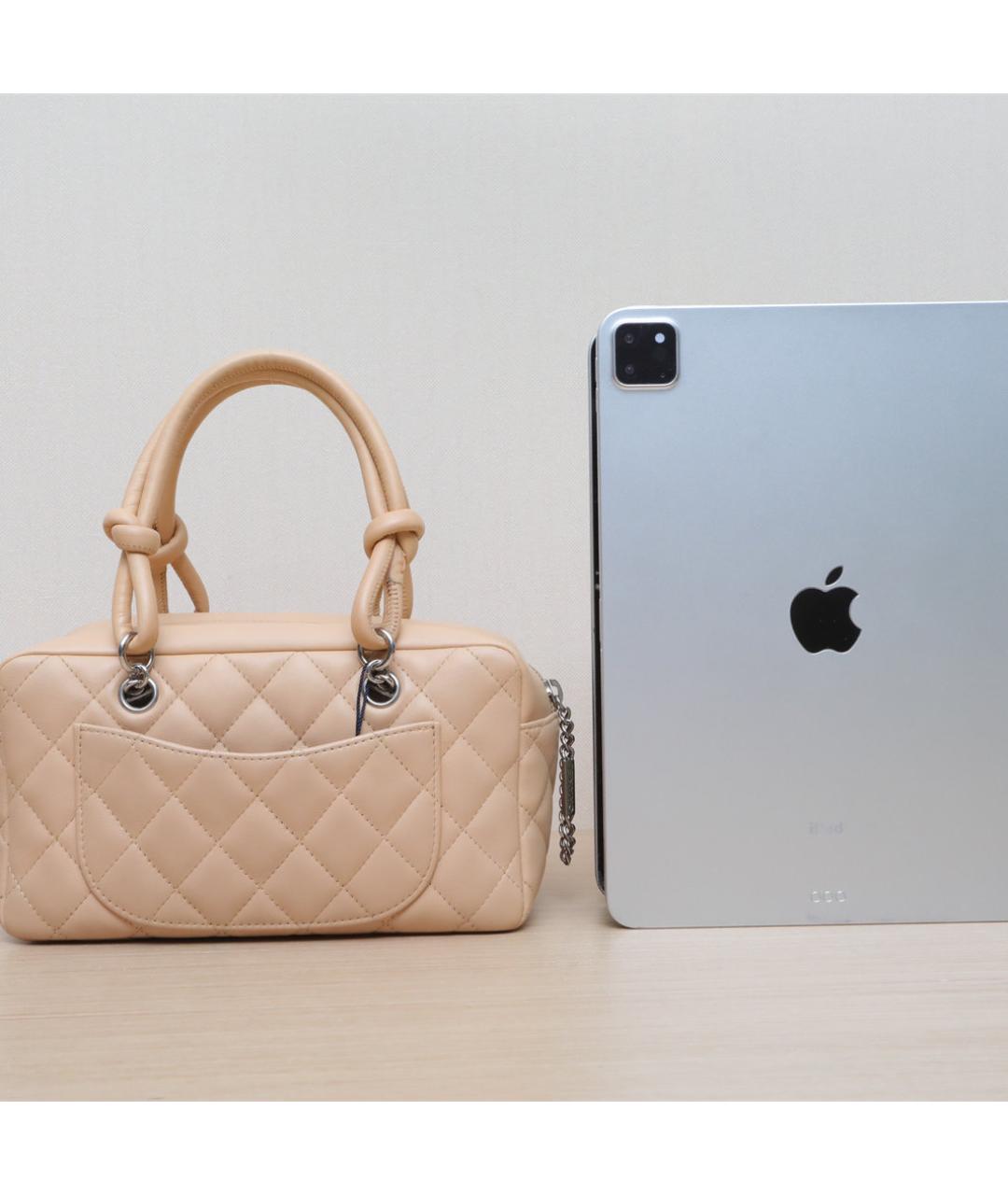 CHANEL Бежевая кожаная сумка через плечо, фото 7