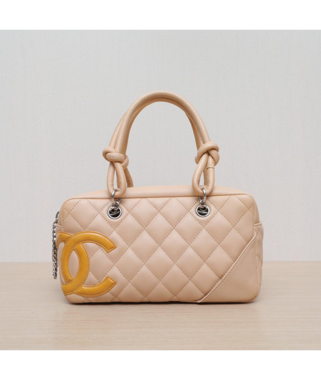 CHANEL Бежевая кожаная сумка через плечо, фото 3