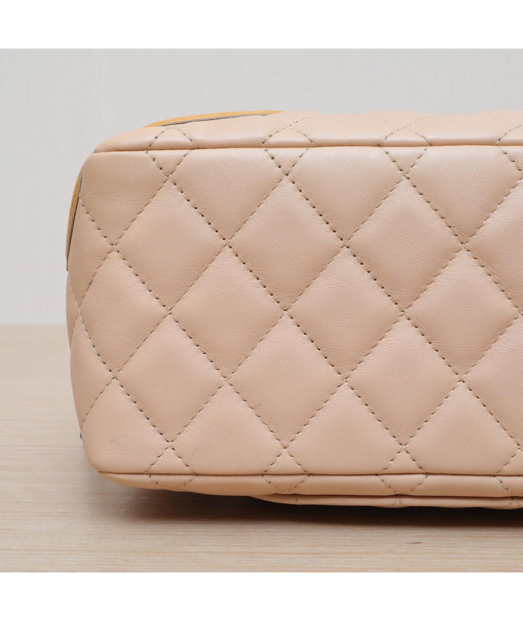 CHANEL Бежевая кожаная сумка через плечо, фото 9