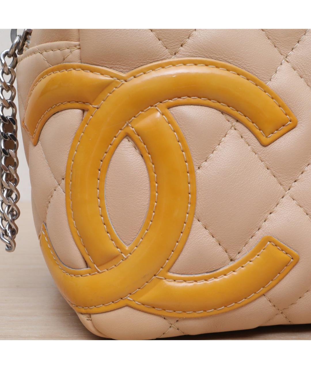 CHANEL Бежевая кожаная сумка через плечо, фото 8