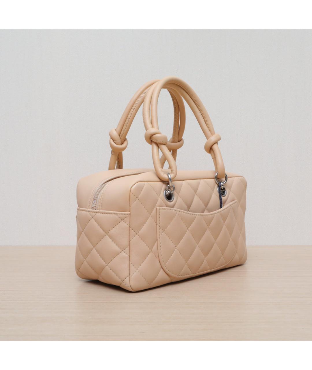 CHANEL Бежевая кожаная сумка через плечо, фото 6